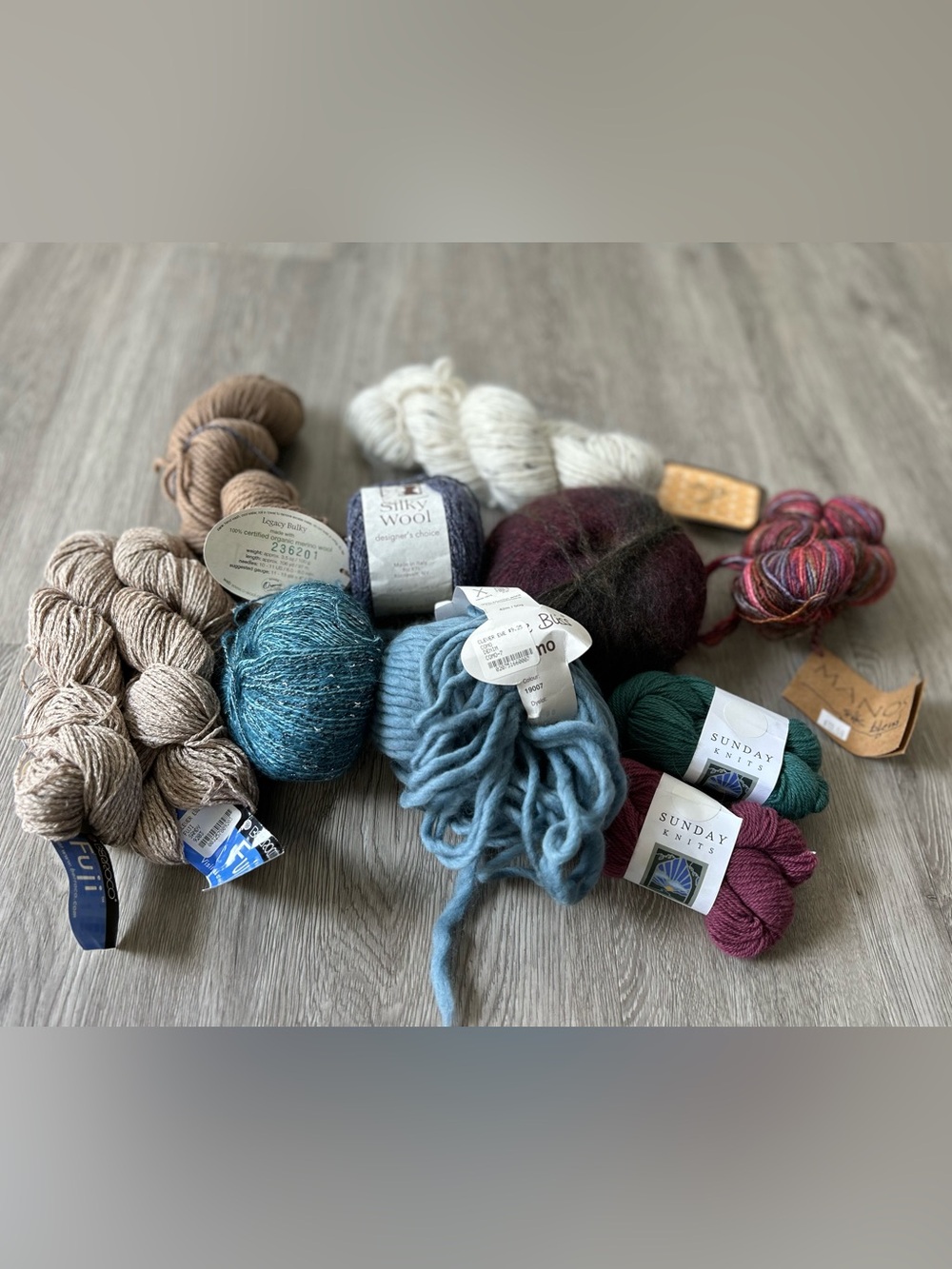 Lot of wool blend yarn